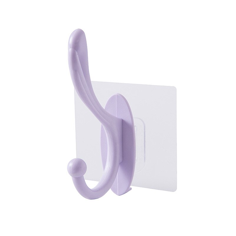 PVC Door Hanger Strong Adhesive Glue Door Hook Bathroom Wall Load-bearing Coat Towel Hanger Household Products: Purple 