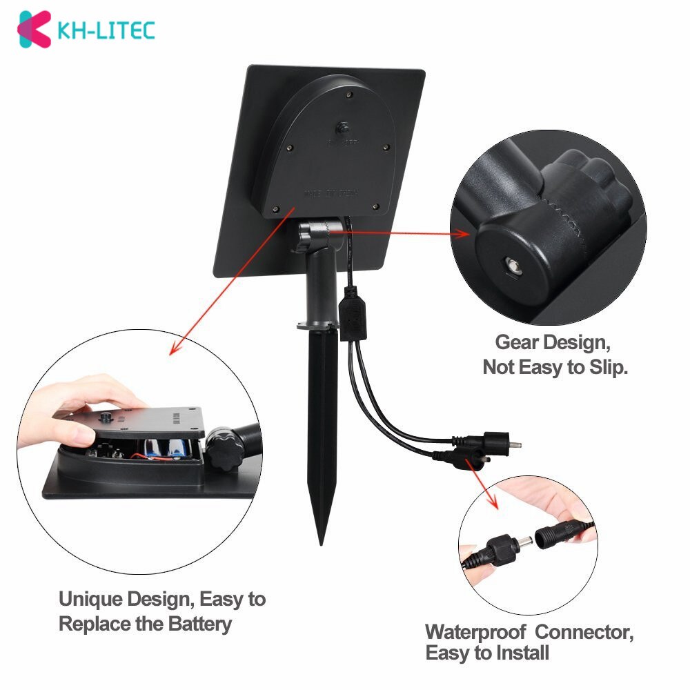 2W Solar Spotlights IP65 Waterproof Outdoor Solar Lights Landscape Lighting Wall Light 2 Green Dual Spot Headlamp For Garden