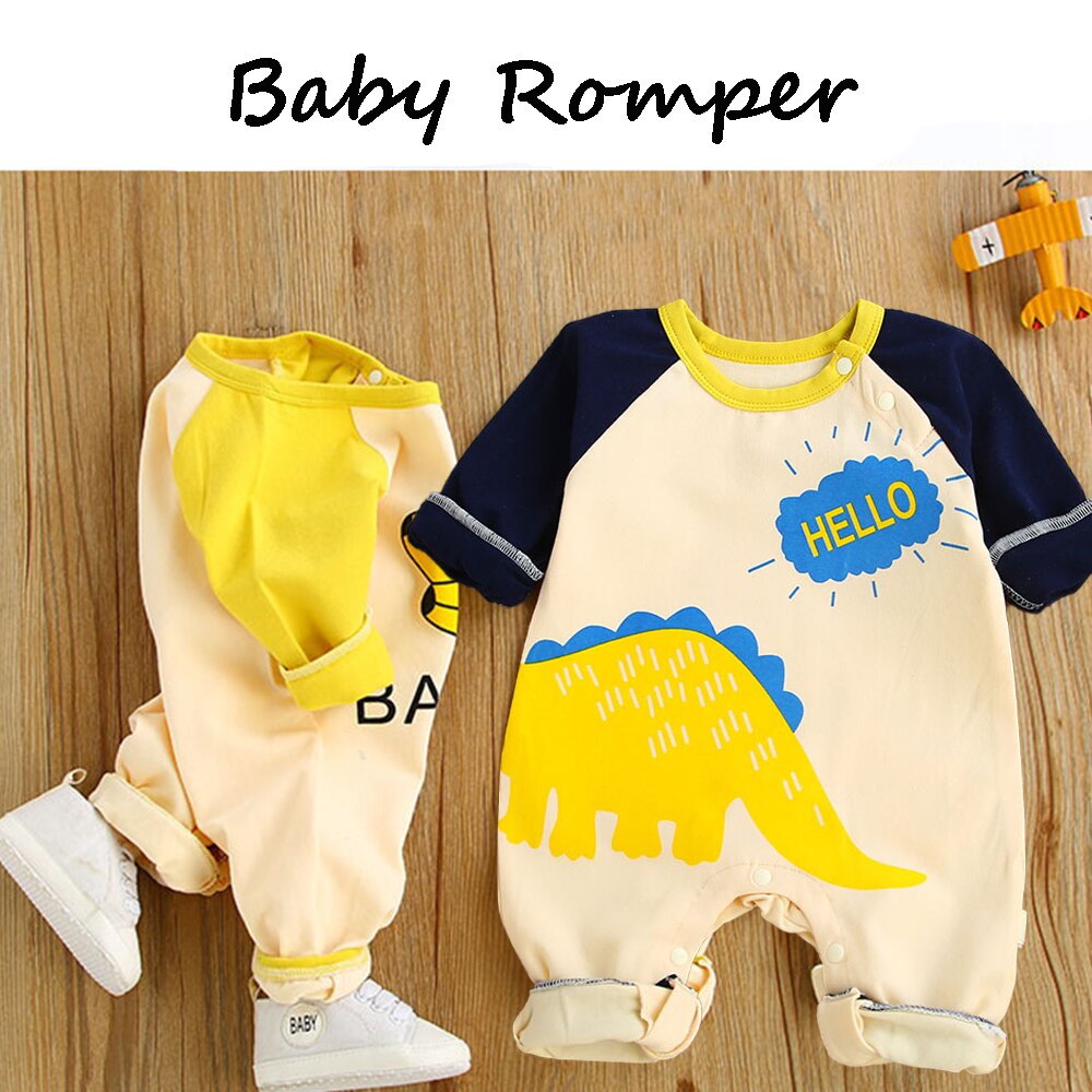 Baby Romper Herfst Leeftijd 0-15M Cartoon Dinosaur Lion Print Jumpsuit Voor Pasgeboren Baby Kleding Baby jongen Meisjes Kleding