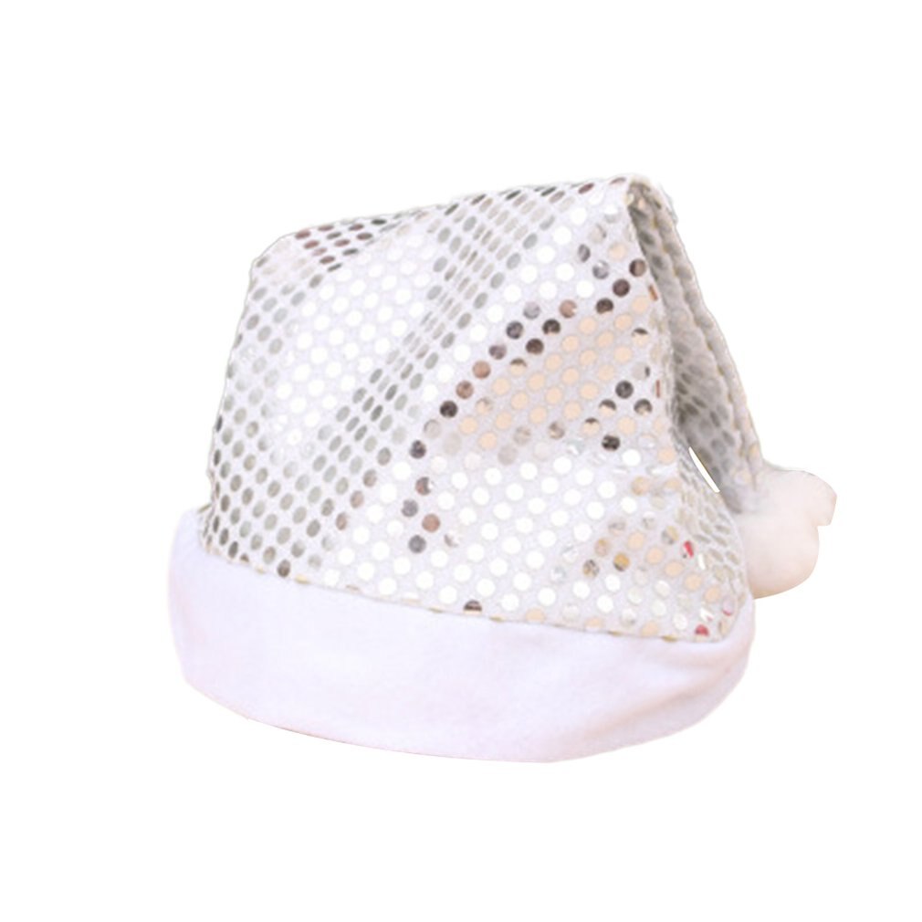 Kerstversiering Doek Party Prestaties Levert Kleine Volwassen Ornament Pailletten Kerst Hoed: Zilver
