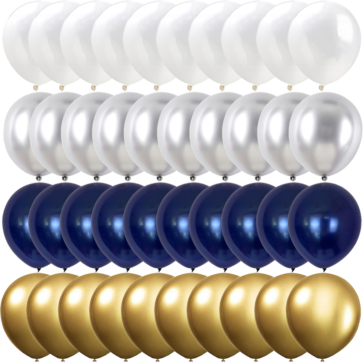 40/14PCS Dark blue Gold Silver Metal Latex Confetti Balloons Birthday Wedding BabyShower Decorations year Globos: RUBY