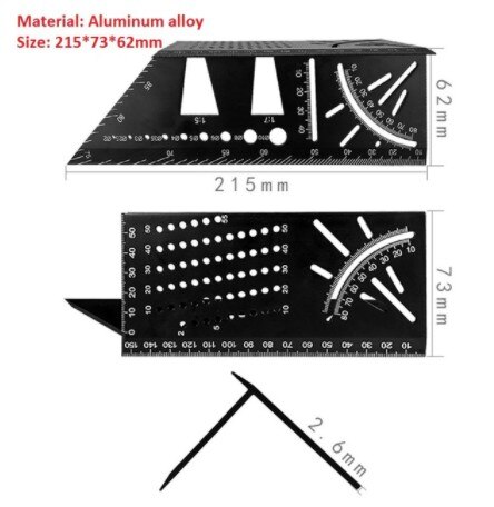 Aluminium/Kunststoff Glasritzrades Schwalbenschwanz Kennzeichnung Vorlage Vertikale Winkel Kalibrierung Praktischer Leitfaden Marker Holzbearbeitung Werkzeug: Aluminium Legierung