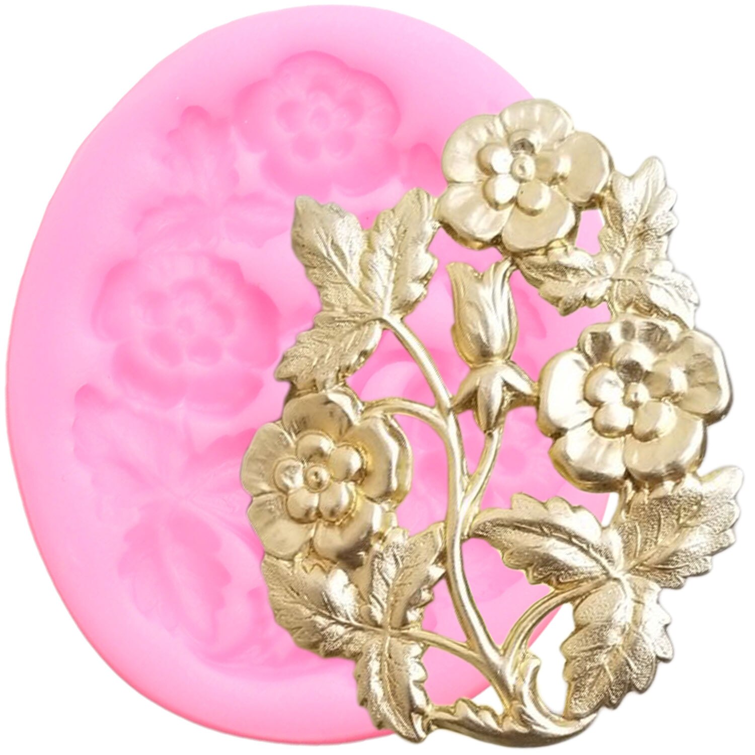 Rose Flower Leaf Silicone Mold Relief Cake Grens Fondant Mallen Bruiloft Taart Decoreren Gereedschappen Chocolade Snoep Polymeer Mal van Klei