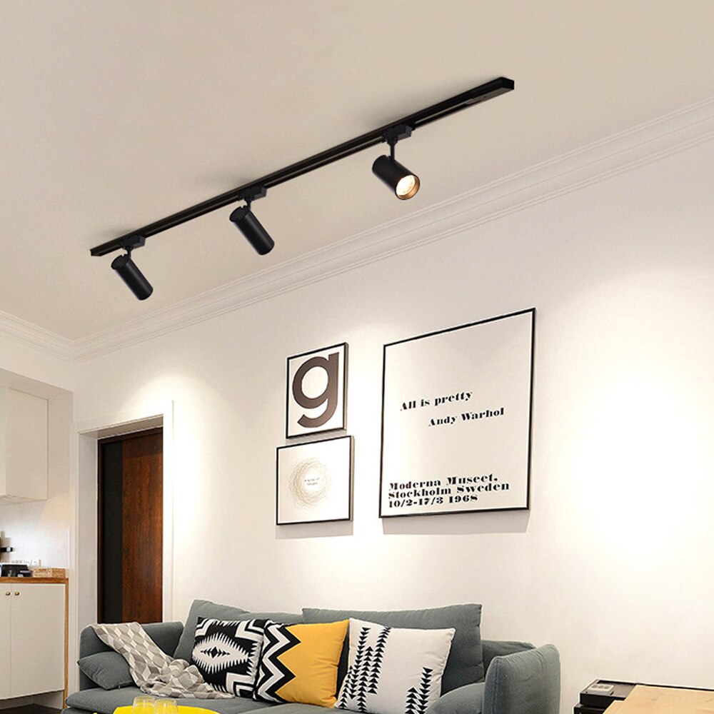 Hartisan kobber led spotlight justerbar guld sort  gu10 med lyskilde skinne lys bar gang væg butik loft spotlight