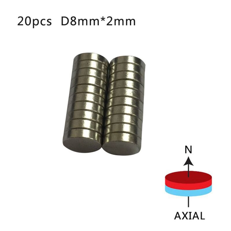 10/20/50 Stuks Disc Mini 8X2 Mm N50 Zeldzame Aarde Sterke Neodymium Magneet Bulk Super magneten Veilig Gegarandeerd: 20