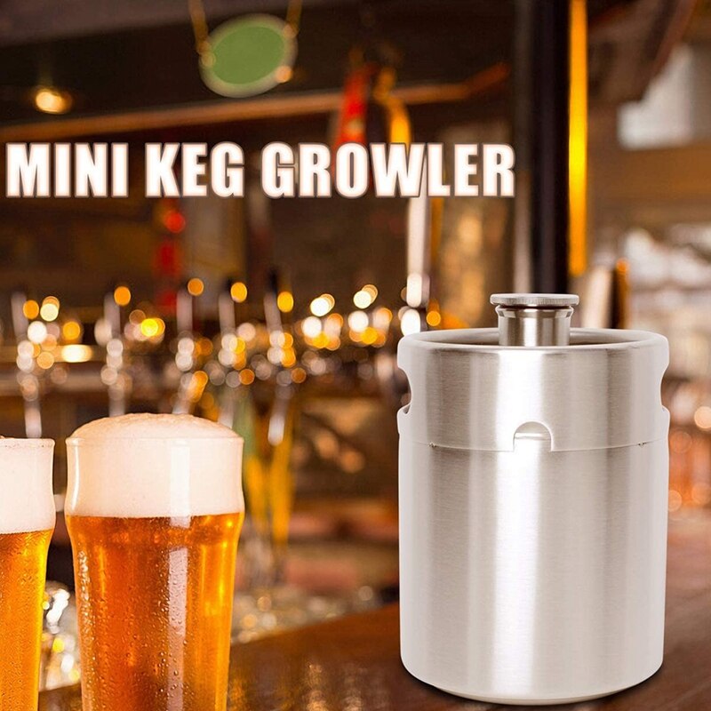 Stainless Steel Keg Beer Growler Portable Beer Bottle Home Beer Making Bar Tool Mini Keg