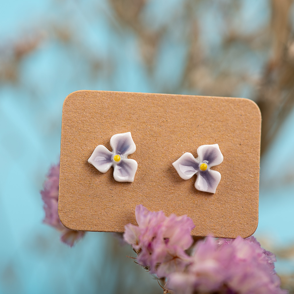 Bijzondere Plant Serie Kleine Bladeren Keramische Oorbellen Prachtige Porseleinen Accessoires # LY221: Puur Goud Kleur