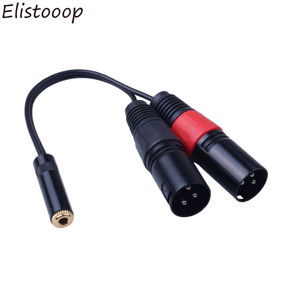 3.5mm Stereo Female Jack to Dual XLR 3 Pin male Plug Y Splitter OFC Aux Audio Cable