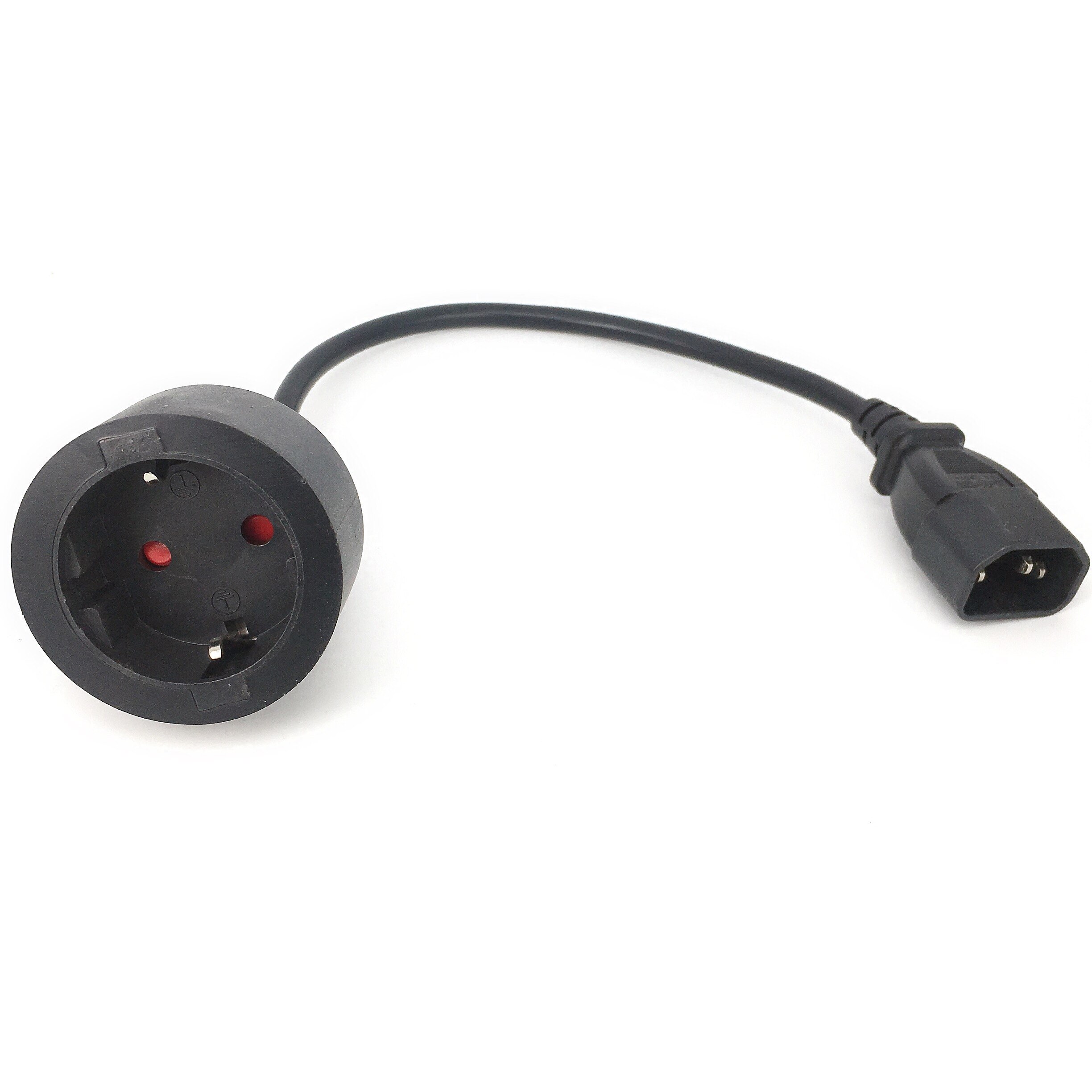 Cabo de extensão de alimentação UPS PDU IEC 320 C14 macho para Schuko CEE7/4 cabo adaptador fêmea europeu 30 cm