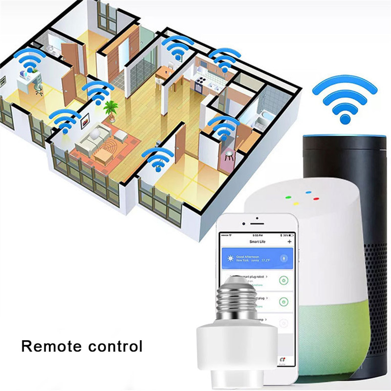 Choifoo Multi-funktion LED Clever Lampe Kopf WIFI Glühbirne Sockel Lampe Deckel Halfter WIFI Fernbedienung Schalter zeitliche Koordinierung Stimme Kontrolle E27