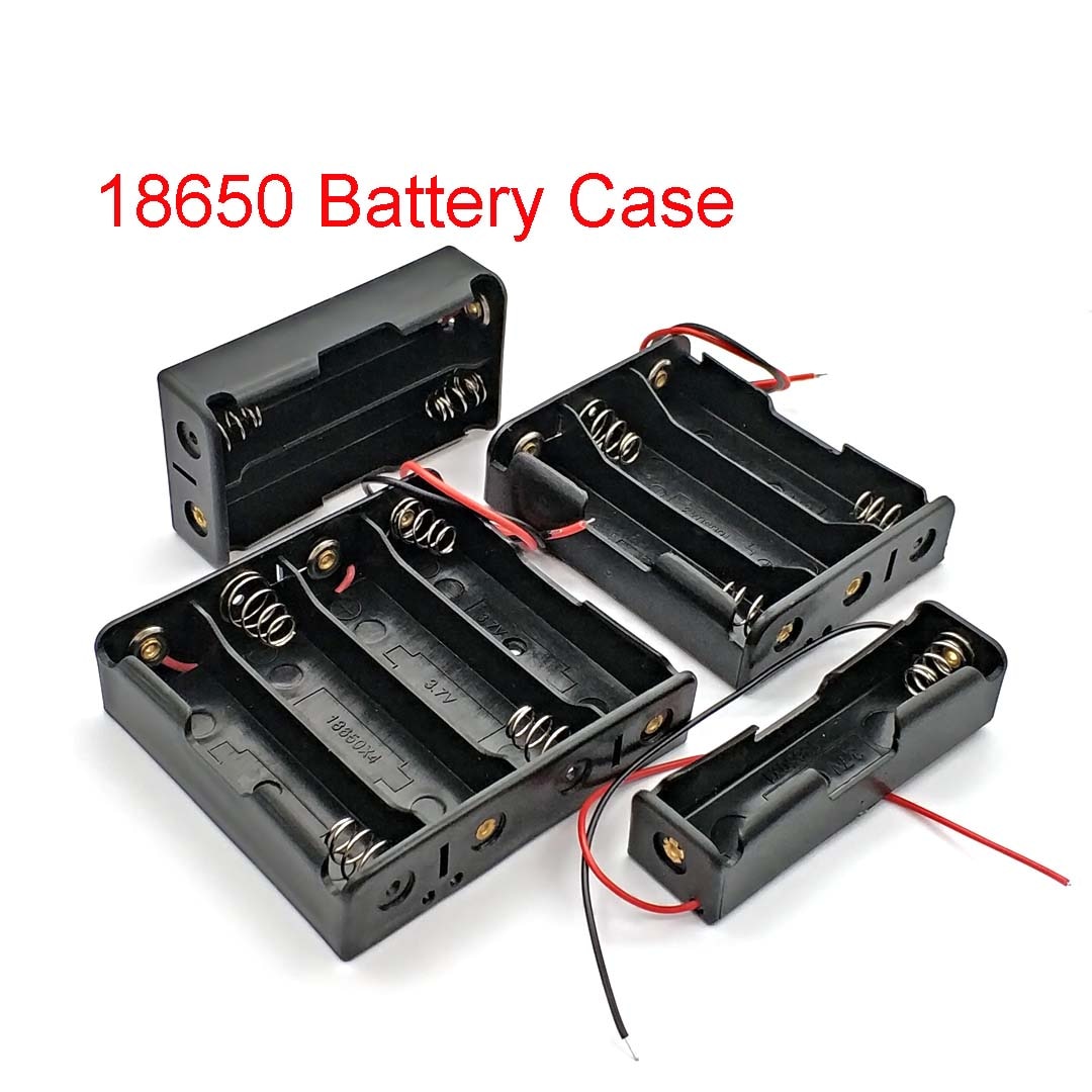 18650 Battery Storage Box Case DIY 1/2/3/4 Slot Way DIY Batteries Clip Holder Container with Wire Lead Pin