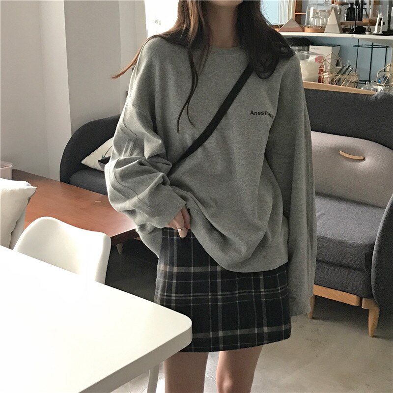 No Hat Hoodies mujeres Simple All-match coreano-estilo suelto sudaderas de esparcimiento estudiante fino cómodo de Patchwork Ulzzang