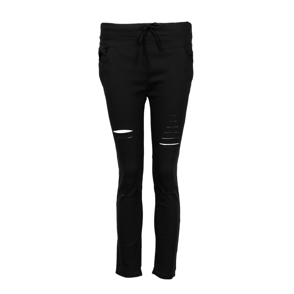 Hardloopsportkleding casual dames skinny gescheurde broek hoge taille stretch slanke broek broek  #4 nv 29: B / Xl