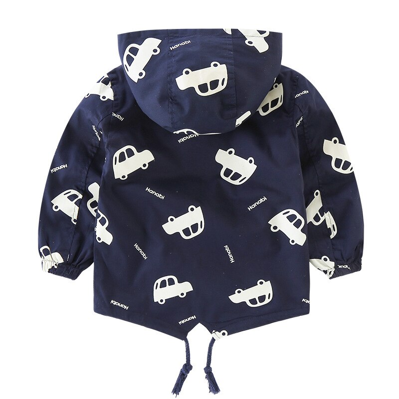 Kinderen Winter Jas Katoenen Jas Cartoon Hooded Warmte Dikke Kinderen Auto Jas Jas Jas Sneeuw Jas Hooded Rits Overhemd