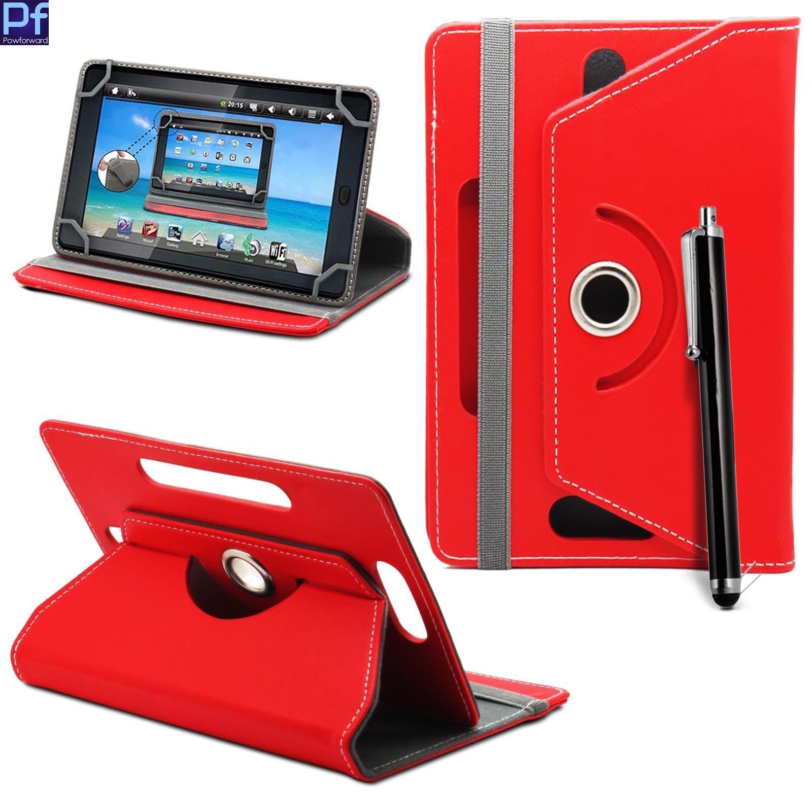 PU Leather Cover Case For Alcatel ONETOUCH ONE TOUCH Pixi 3/1T 10 8082/POP 4/A3 4G 10.1 Inch Tablet UNIVERSAL: Red