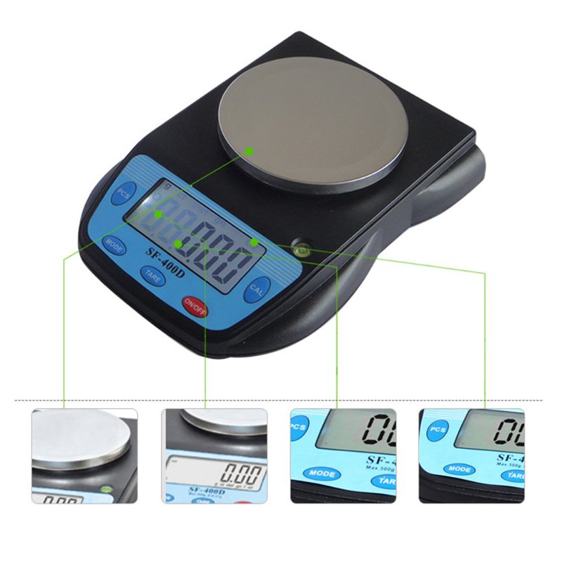 SF-400D balanza analítica laboratorio balanza Digital electrónica 500g/0,01g negro