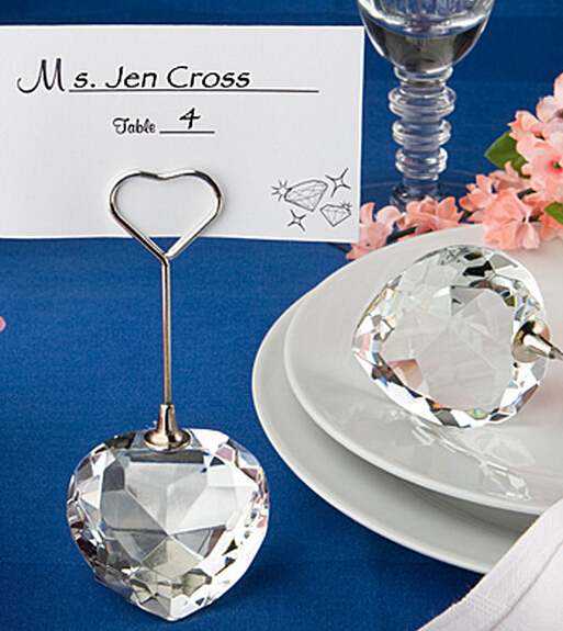 6 piezas de cristal transparente forma de corazón lugar tarjetas soportes boda Mesa decoración recepción Favor suministro