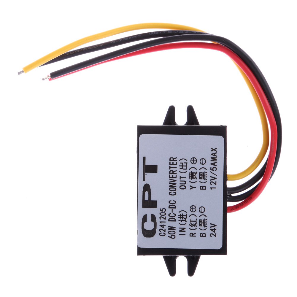 60W 24V Naar 12V 5A Auto Omvormer Converter Waterdicht Schokbestendig Auto Converter Step Down Module Dc naar Dc Buck Module