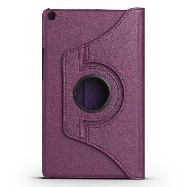360 Rotating Case for Huawei MediaPad T3 8.0 KOB-L09 KOB-W09 Stand Smart Cover PU Case for Honor Play Pad 2 8 inch Tablet Case: Purple