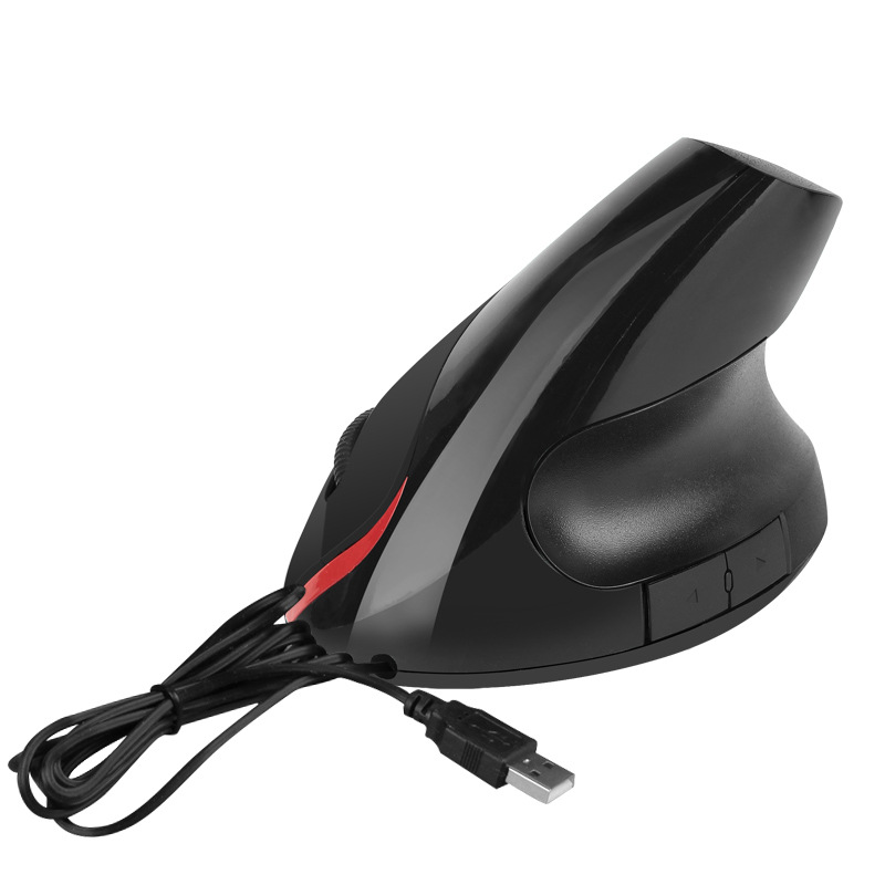 2.4G Wireless Mouse Ergonomic Vertical 5 Buttons Gaming Mouse RGB 1200 DPI Optical Mice With For PC Laptop: Black wired
