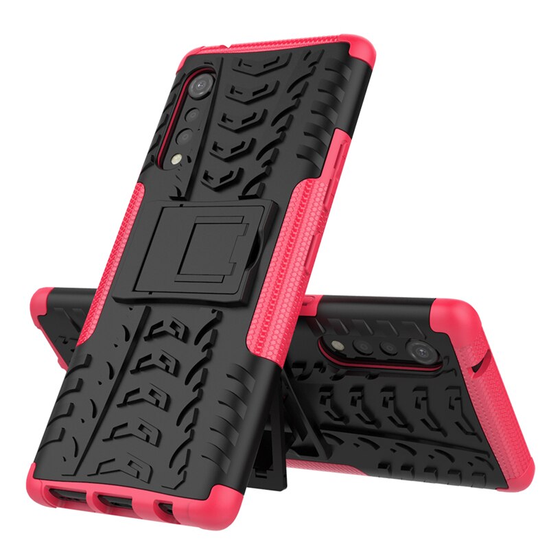 Funda de Wolfsay para LG de terciopelo de 5G caso para LG de terciopelo de 5G a prueba de golpes a prueba de caucho duro PC defensor armadura cubierta para LG de terciopelo de 5G 6,8": Pink