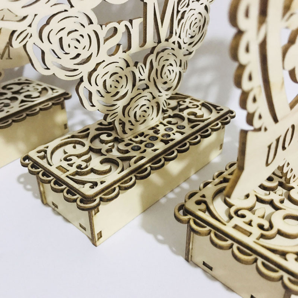 Drewniane ozdoby patelnia i pani dekoracje ślubne rustykalne ślub sprzyja prezenty DIY ślub walentynki prezent dla dziewczyny doprowadziło noc światło