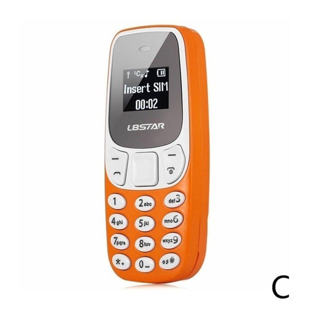 Mini thumb bærbar mikrofon mobiltelefon trådløs gsm dual sim  bm70 flersprogede små smartphones ringer til telefonopkald: Orange