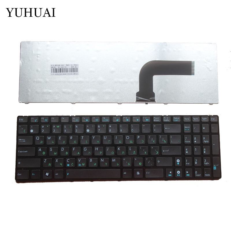 Russisk laptop tastatur til asus  k52 k52f k52de k52d k52jb k52jc k52je k52j k52n a72 a72d a72f a72j n50 n50v med frame ru