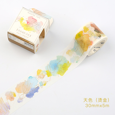 JUKUAI Aquarell Vergoldung Washi Klebeband DIY Dekoration Scrapbooking Planer Maskierung Band Klebeband Etikett-aufkleber Schreibwaren8123: 10 tianse