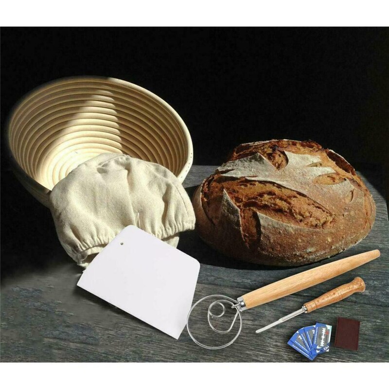 Baking Utensils Set Bread Proofing Basket Dough Scraper Knife Slicer Bread Lame Toos Sourdough Proofing Basket Bakery Tools