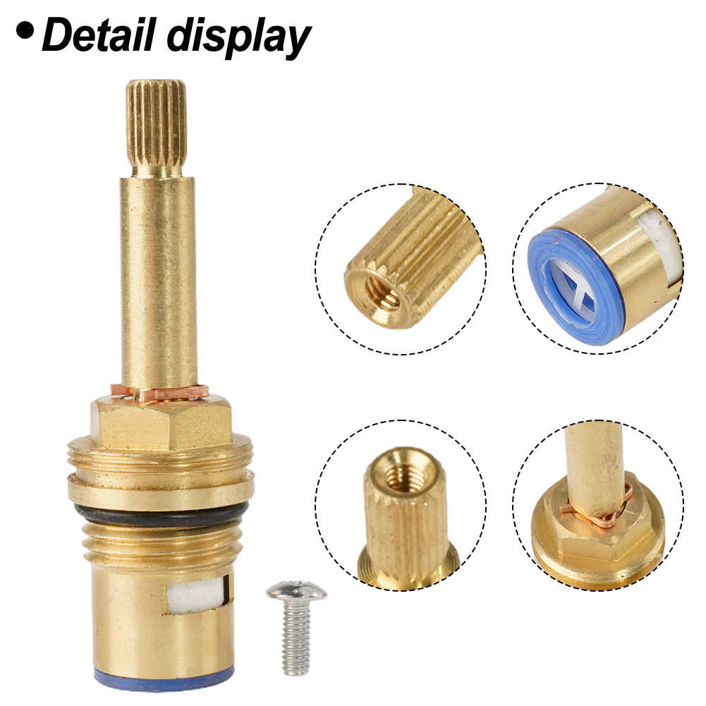 Practical Tap Valve Cartridge Quarter Insert Connector Long Stem Replacement Shower Bath Turn Flow