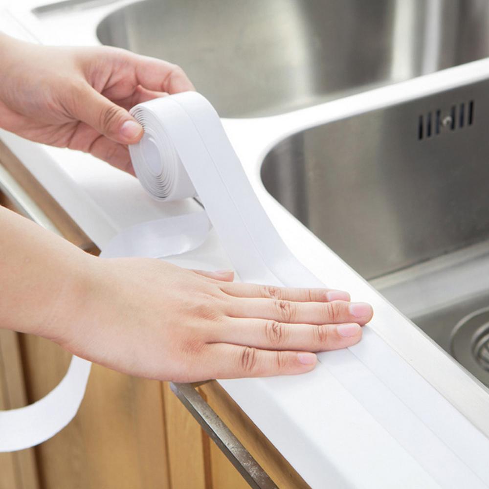 3.2M Zelfklevende Bad En Muur Afdichtstrip Wasbak Edge Trim Keuken Waterdichte Olie-proof Flexibele PVC afdichtstrip