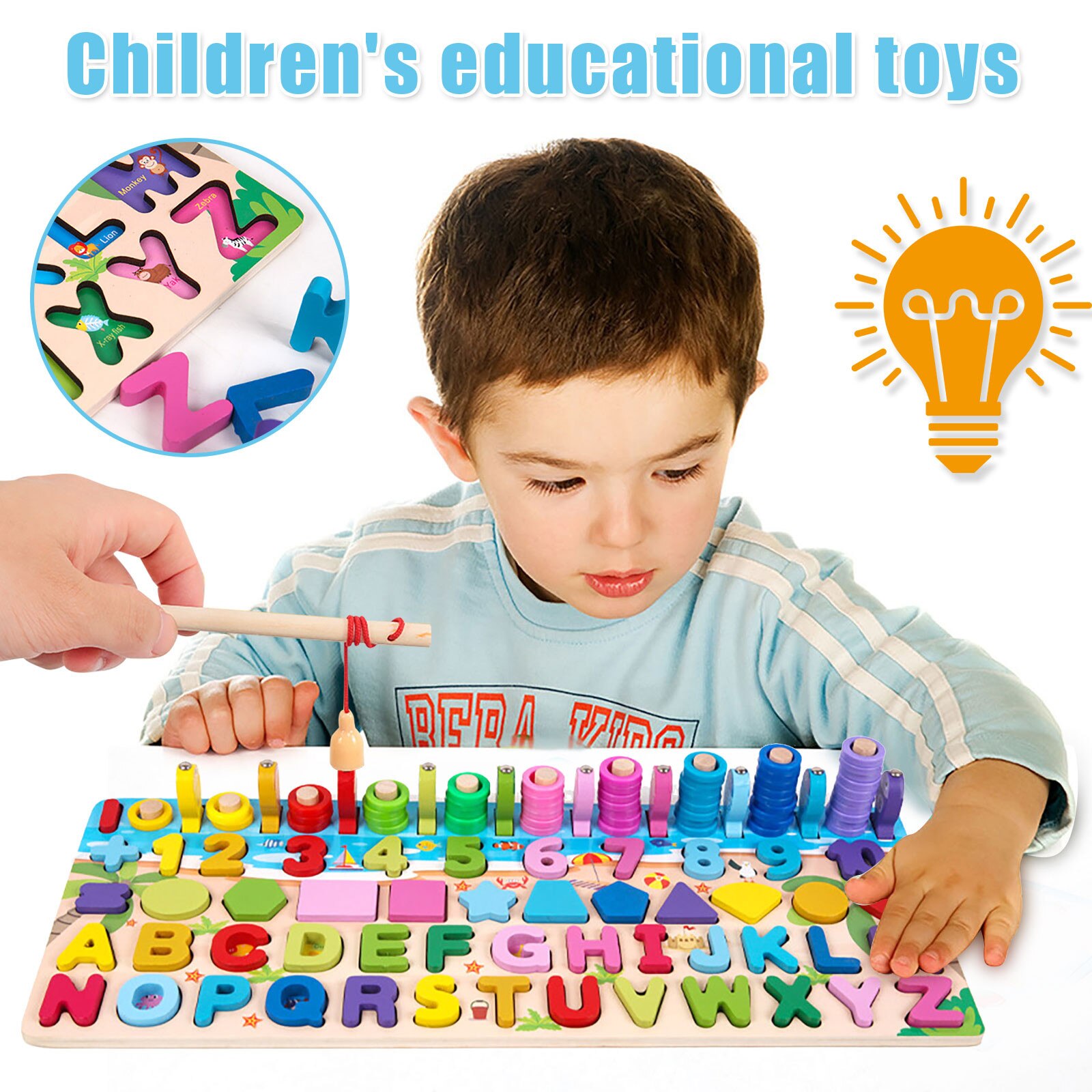Kinderen Puzzel Bordspel Baby Brainpower Vroege Houten Onderwijs Speelgoed Taal Lezen Blokken Kleuterschool Educatief Games