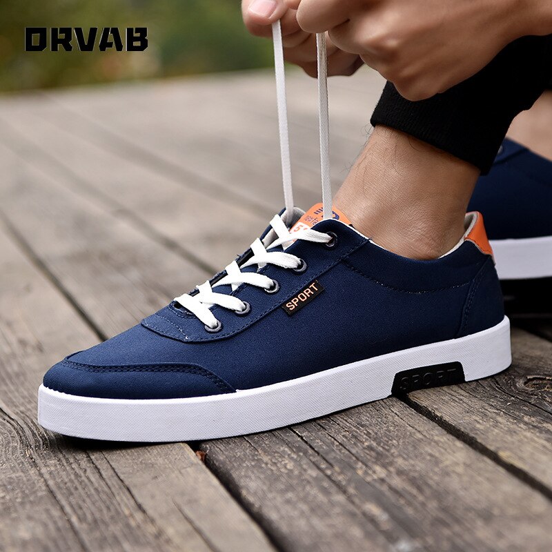 Mannen Sneakers Lente Herfst Toevallige Canvas Schoenen Mannen Platte Schoenen Zwart Wit Kant-Up Walking Sneakers Jeugd Heren Schoenen