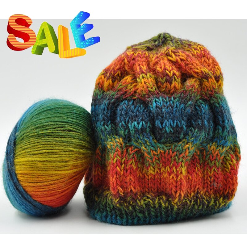 6 Stuks * 50G 100% Australische Wol Regenboog Garen Voor Breien Hand Geweven Lijn Knit Hand Gehaakte breien Regenboog T50