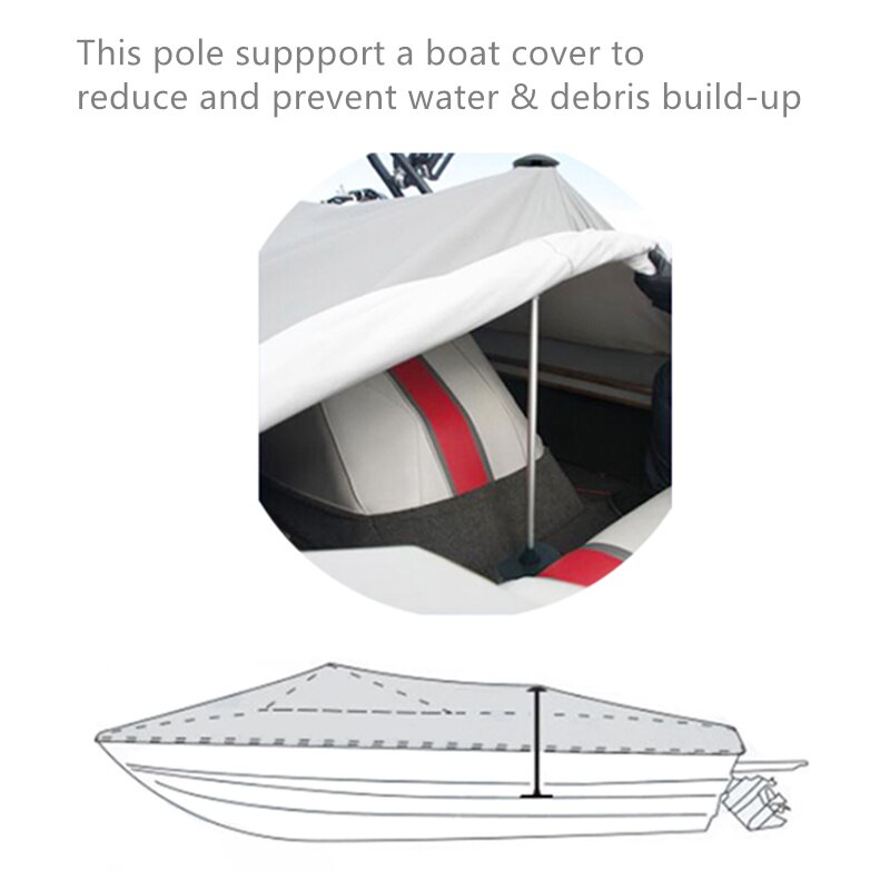 Jaycreer båddæksel støttestang, aluminium+plastmateriale  , 3 positioner og justerbar forlængelse