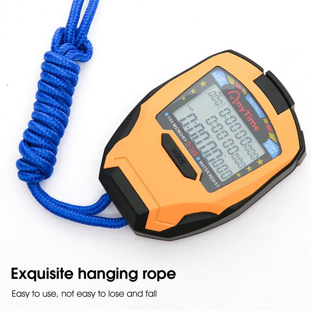 Stopwatch Portable Sport Stopwatch Large Display Memory Stopwatch 100 Lap-Memory Three Rows Digital Chronograph for Running