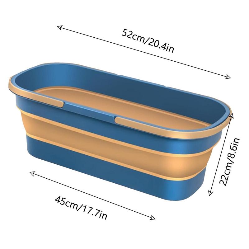 12L Opvouwbare Dweil Emmer Wasemmer Met Wielen 2 Handvatten Multifunctionele Rechthoekige Emmer Huisreiniging Accessoire