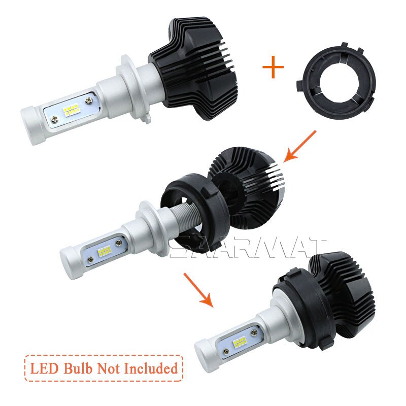 2x h7 led forlygter konvertering pære holder base adapter adapter til volkswagen til vw golf 6 gti
