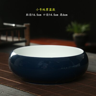 Bol de lavage de thé, brosse d'écriture, pot kung fu accessoires à thé en céramique stylo de sable violet bol d'eau de lavage de thé plante hydroponique: blue