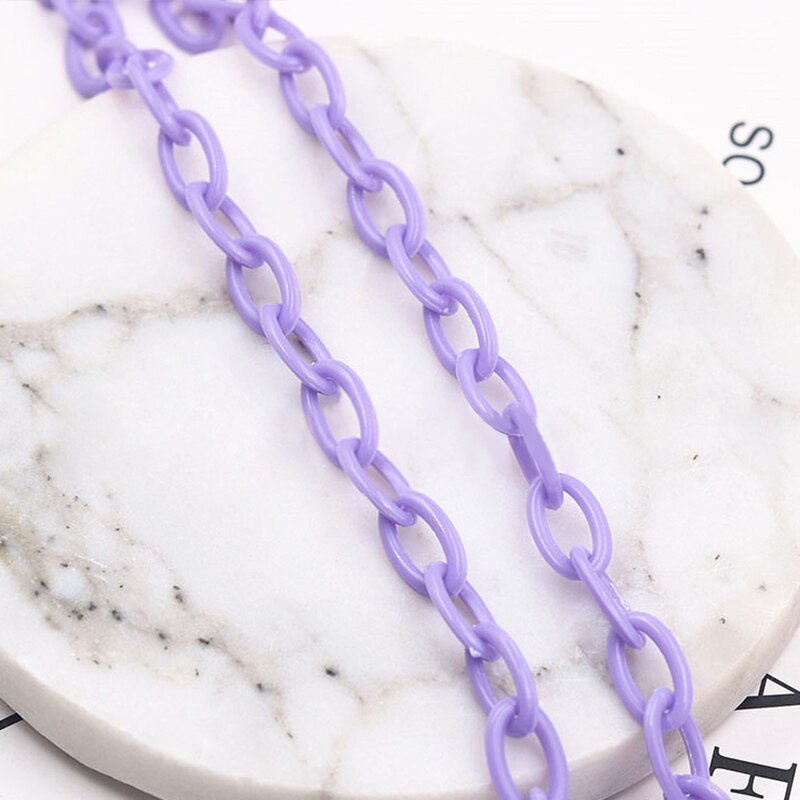 DoreenBeads Bunte Kunststoff Geschlossen Gelötet Link Kabel Kette Oval DIY Herstellung Von Schmuck Erkenntnisse 13x8mm, 42cm Lang, 2 PCs: Purple