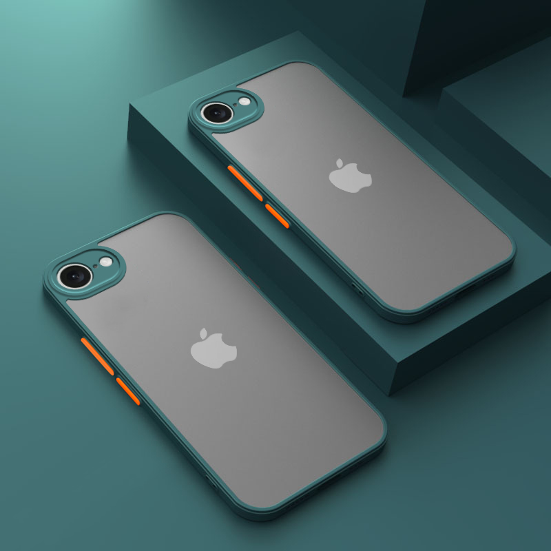 Para iPhone 16E funda SE4 2025 armadura de PC dura mate de lujo bloqueo de Color a prueba de golpes Fundas protectoras de cámara para iPhone 16e cubierta: Beige