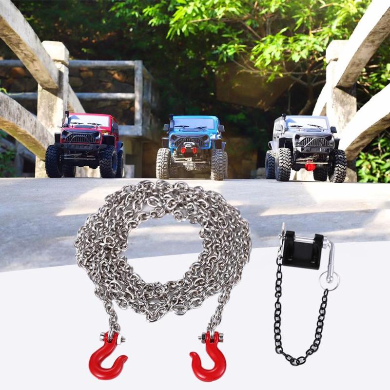 Universal- RC Raupe dauerhaft Schlepptau Kette Haken + Schäkel einstellen Schlag Farbe Abschleppen Kette mit Haken Abschleppen Schäkel einstellen Auto teile Zubehör