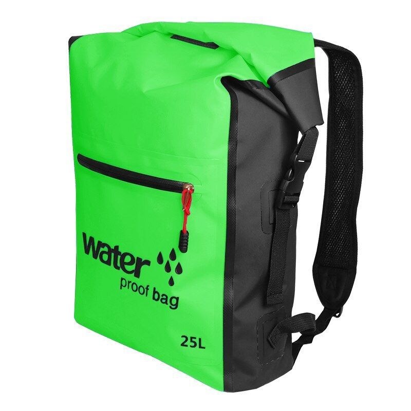 25l vandtæt svømmetaske udendørs rygsæk spand tør sæk opbevaringspose rafting sports rejsetaske: Grøn