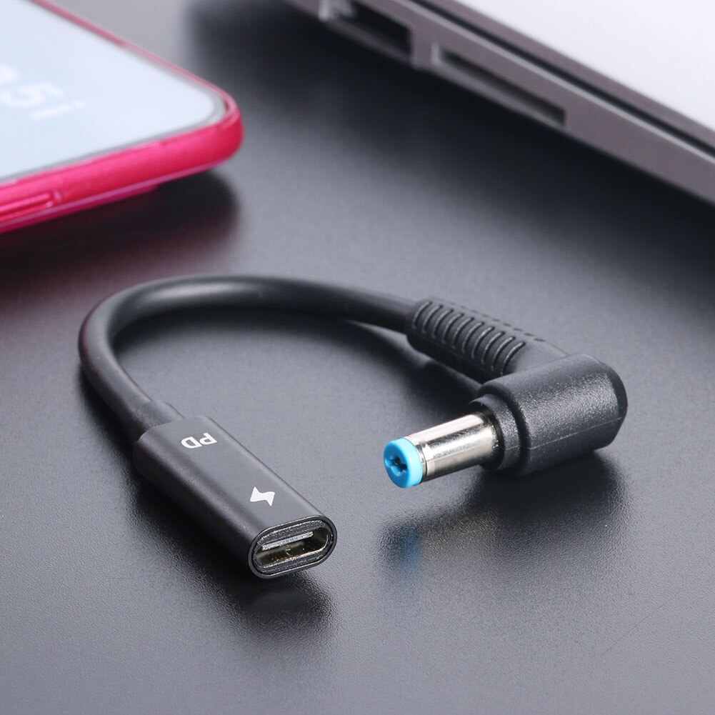 USB C żeńskie do 90 stopni kątowe złącze DC PD szybka ładowarka do laptopa przedłużacz konwerter łącznik adaptera