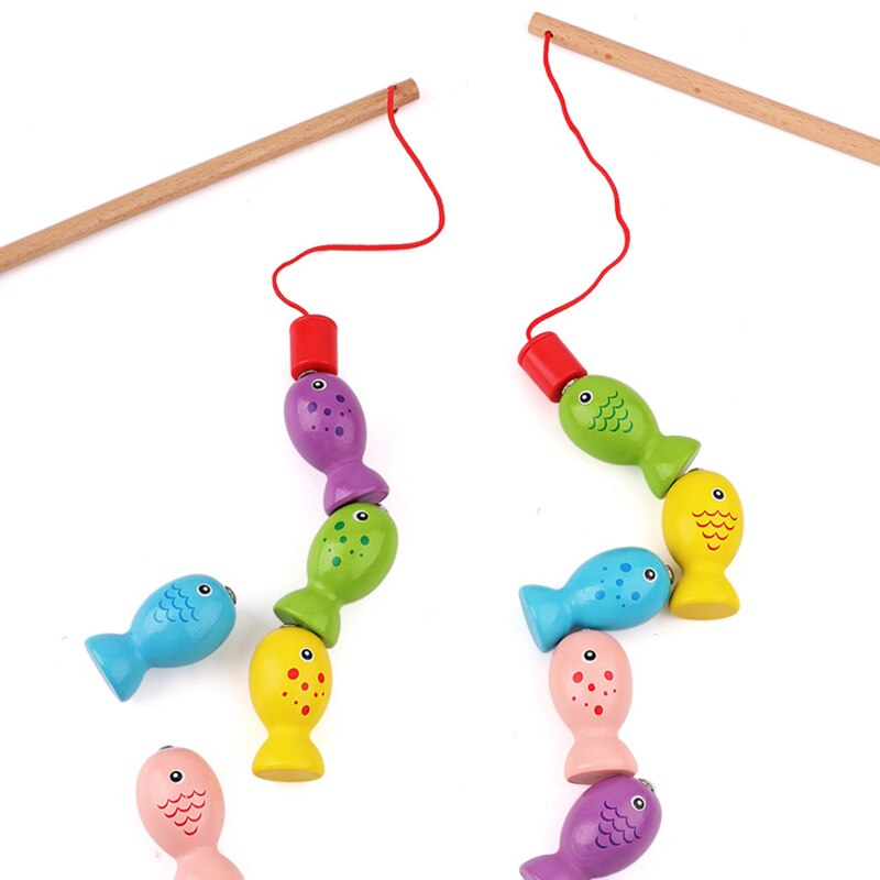13 Pcs Wooden netic Fishing Game Jigsaw Puzzle Attention Training
