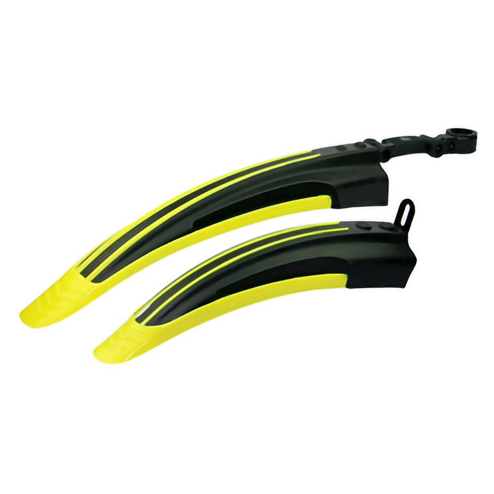 2pcs Universal Adjustable Mountain Bike Mudguard Wings Set Front Rear Wheel Bicycle Water Mud Guards Fenders Cycling Accessories: Yellow