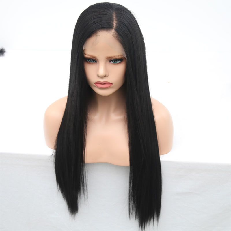 Bombshell Long Straight Synthetic Hair Lace Front Wig Heat Resistant Fiber Hair Natural Hairline Side Parting For Women Wigs