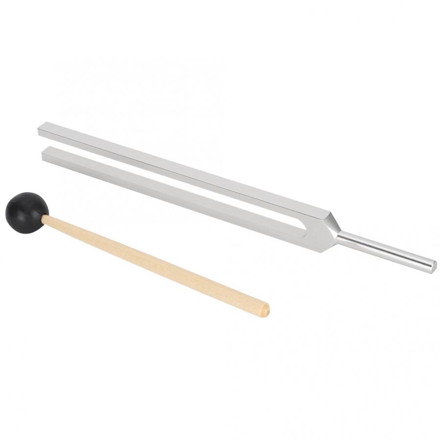 128HZ Aluminum Alloy Tuning Fork Wood Hammer Sound Healing Therapy Tool Set