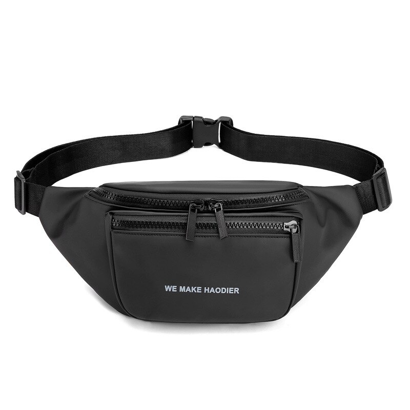 Riñonera impermeable de gran capacidad para hombre y mujer, Cangurera de nailon de , a la , bolso cruzado para el pecho para exteriores, Unisex,: Black